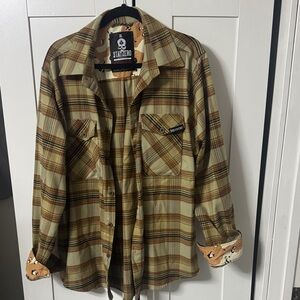 Stay Zero Men's Tan Plaid Shirt Jacket